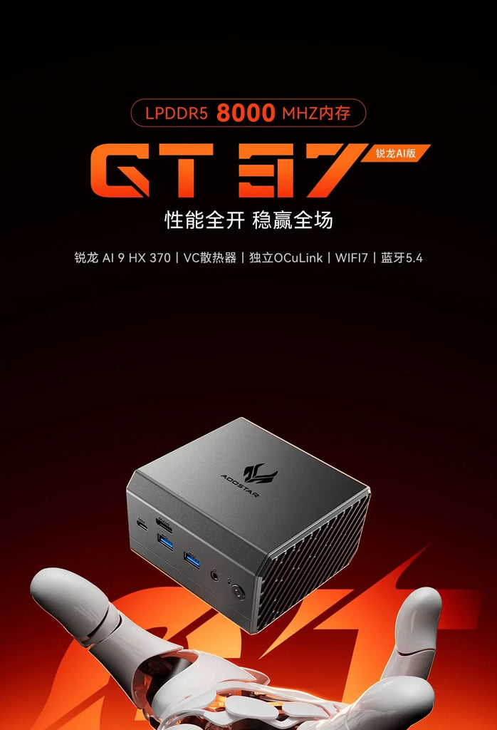 AOOSTAR Unveils GT37 Mini PC with AMD Ryzen AI9 HX 370 Processor and High-Speed LPDDR5X-8000 Memory