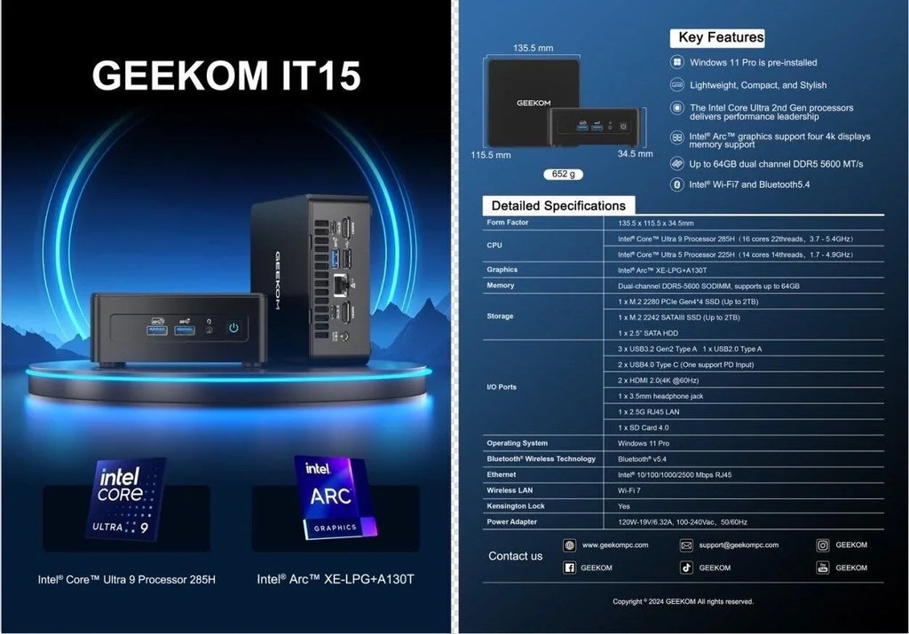 GEEKOM Showcases New Mini PCs at CES 2025, Featuring Qualcomm, AMD, and Intel Processors