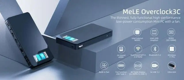 Mele Overclock3C Mini PC comes with Celeron N5095, Expandable Memory, and Storage