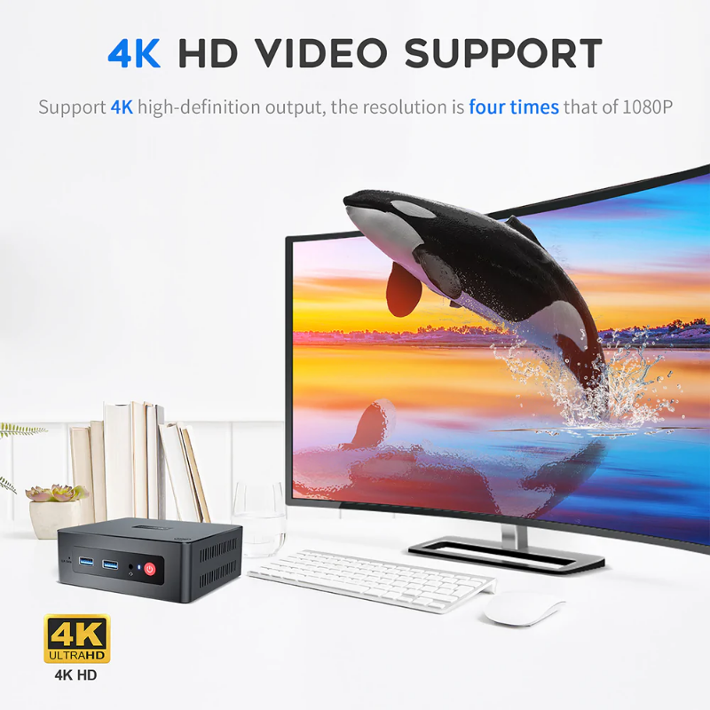 Beelink Mini S Mini PC Windows 11 Intel 11th Gen N5095 Mini PC DDR4 8GB 128GB SSD