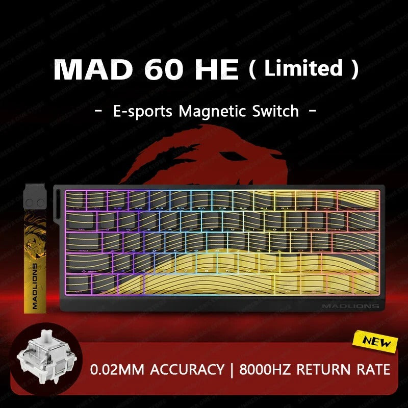 Madlions Mad60/68 HE Mechanical Keyboard Magnetic Switch Wired Hot Swap 8K Polling Rate