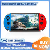 X12 Plus Video-Handheld-Spielekonsole, 7,0-Zoll-HD-Bildschirm, tragbarer Audio-Video-Player, klassisches Spielen, integrierte über 10.000 kostenlose Spiele