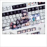 129 Keys/Set Azur Lane HMS Cheshire Cute Neko Girl PBT Cherry Profile for MX Switch Keycap for Mechanical Keyboard Game Custom