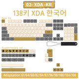 140 Tasten PBT-Tastenkappen XDA-Profil ISO-Layout Spanisch-Russisch-Japanisch-Koreanisch-Französisch-Tastenkappen für mechanische Cherry-MX-Tastatur