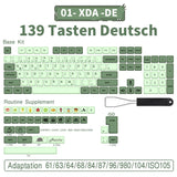 140 Tasten PBT-Tastenkappen XDA-Profil ISO-Layout Spanisch-Russisch-Japanisch-Koreanisch-Französisch-Tastenkappen für mechanische Cherry-MX-Tastatur