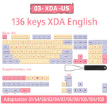 140 Tasten PBT-Tastenkappen XDA-Profil ISO-Layout Spanisch-Russisch-Japanisch-Koreanisch-Französisch-Tastenkappen für mechanische Cherry-MX-Tastatur