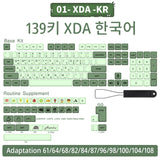 140 Tasten PBT-Tastenkappen XDA-Profil ISO-Layout Spanisch-Russisch-Japanisch-Koreanisch-Französisch-Tastenkappen für mechanische Cherry-MX-Tastatur