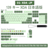 140 Tasten PBT-Tastenkappen XDA-Profil ISO-Layout Spanisch-Russisch-Japanisch-Koreanisch-Französisch-Tastenkappen für mechanische Cherry-MX-Tastatur