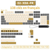 140 Tasten PBT-Tastenkappen XDA-Profil ISO-Layout Spanisch-Russisch-Japanisch-Koreanisch-Französisch-Tastenkappen für mechanische Cherry-MX-Tastatur