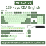 140 Tasten PBT-Tastenkappen XDA-Profil ISO-Layout Spanisch-Russisch-Japanisch-Koreanisch-Französisch-Tastenkappen für mechanische Cherry-MX-Tastatur