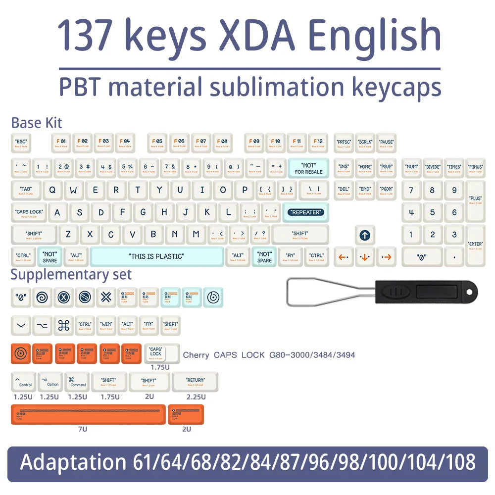 140 Tasten PBT-Tastenkappen XDA-Profil ISO-Layout Spanisch-Russisch-Japanisch-Koreanisch-Französisch-Tastenkappen für mechanische Cherry-MX-Tastatur