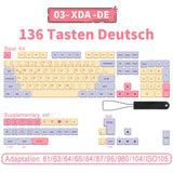 140 Tasten PBT-Tastenkappen XDA-Profil ISO-Layout Spanisch-Russisch-Japanisch-Koreanisch-Französisch-Tastenkappen für mechanische Cherry-MX-Tastatur