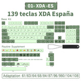 140 Tasten PBT-Tastenkappen XDA-Profil ISO-Layout Spanisch-Russisch-Japanisch-Koreanisch-Französisch-Tastenkappen für mechanische Cherry-MX-Tastatur