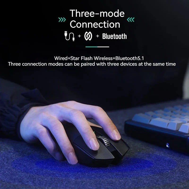 Dareu A980 Pro/Pro Max Tri-Mode 8K kabelgebunden & 4K Mausanschluss E-Sport-Spielmäuse Star Flash-Kabel