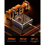 AOOSTAR GOD88 Mini-PC Ryzen 7 8845HS DDR5 5600Mhz PCIe4.0 SSD, mit 2,5G+1G LAN/W11 Pro
