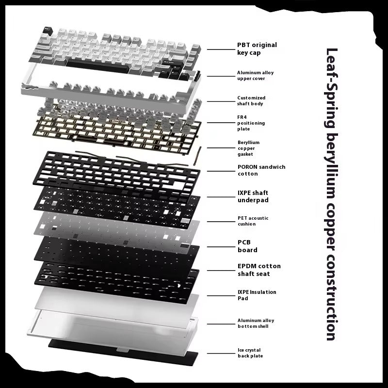 WEIKAV Stars75 E-sports Mechanical Keyboard QMK VIA  Aluminium Alloy Wireless Buletooth Three-Mode