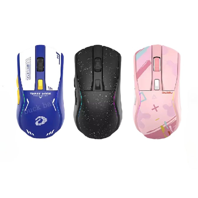 Dareu A950 Wireless Mouse 3-Mode Paw3395 Sensor RGB 88g Lightweight Ergonomics Bluetooth 2.4G Customized