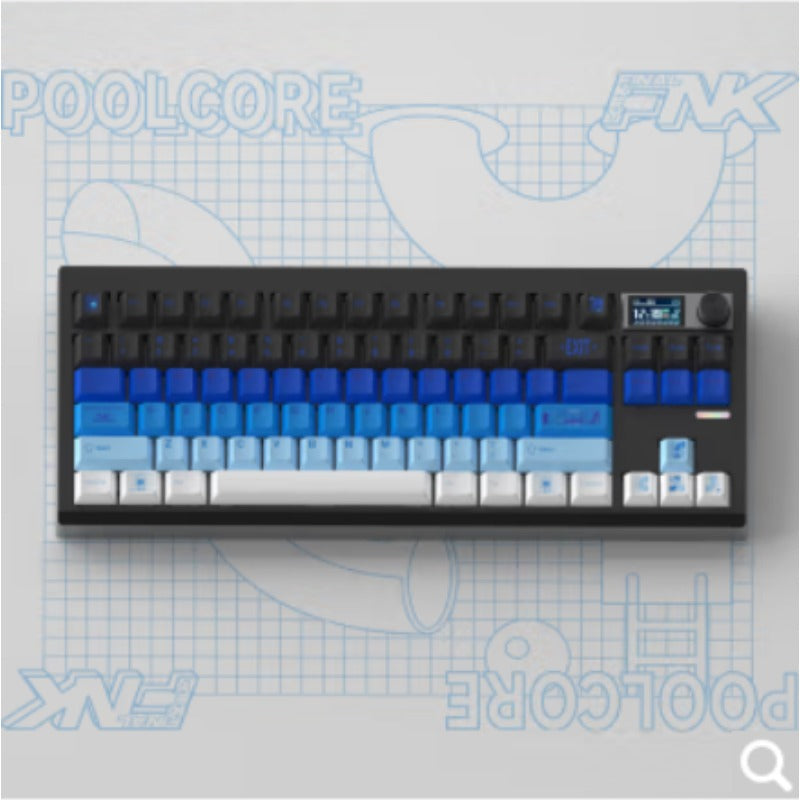 ZUOYA Gmk87 Dichtungsmontiertes Bluetooth 5.1/2.4G/Typ-C Kabelgebundenes mechanisches Tastaturkit mit TFT-Bildschirm für Mac/Win