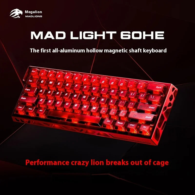 Madlions MAD Light 60 HE Mechanical Keyboard CNC Aluminum Hollow Shell Dynamic Magnetic Switch