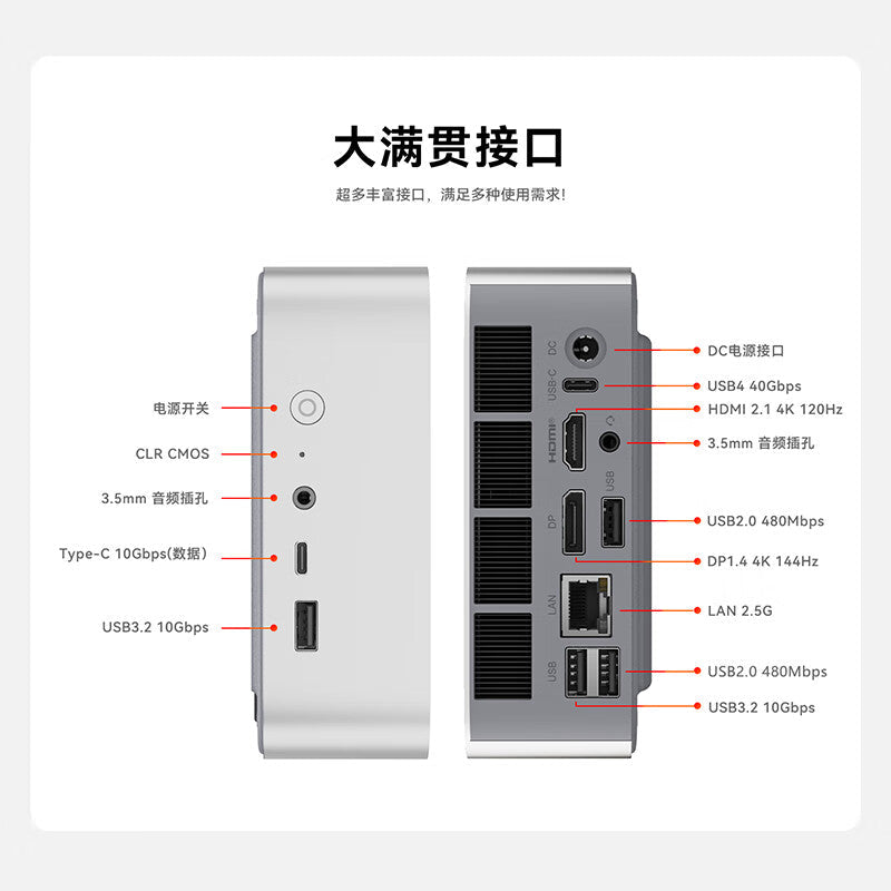 Beelink SER8 8845HS Mini PC AMD Ryzen 7 8 core 16 thread AI PC up to 256GB DDR5 5600MHz