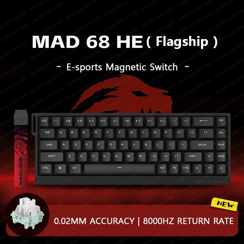 Madlions Mad60/68 HE Mechanical Keyboard Magnetic Switch Wired Hot Swap 8K Polling Rate