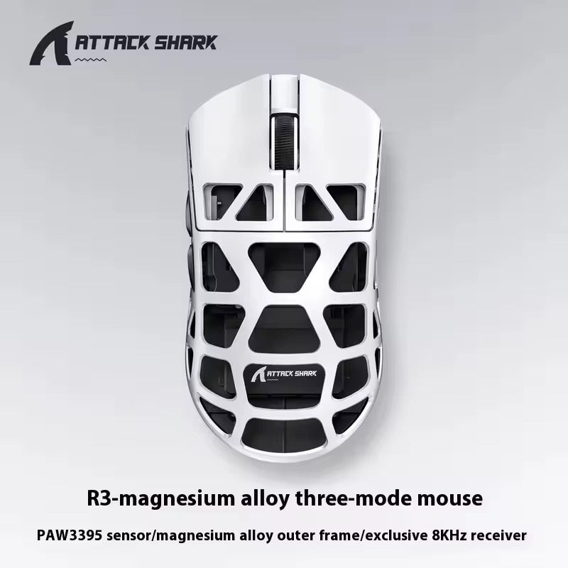 Attack Shark R3 Wireless Game mouse Magnesium Alloy Mouse Lightweight PAW3395 Tri Mode Bluetooth E-Sports