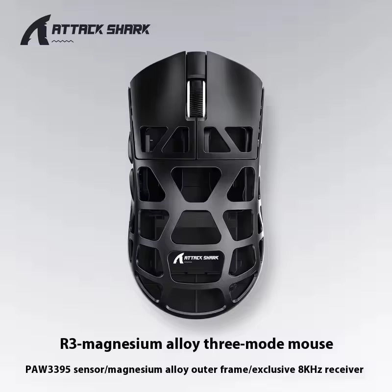 Attack Shark R3 Wireless Game mouse Magnesium Alloy Mouse Lightweight PAW3395 Tri Mode Bluetooth E-Sports
