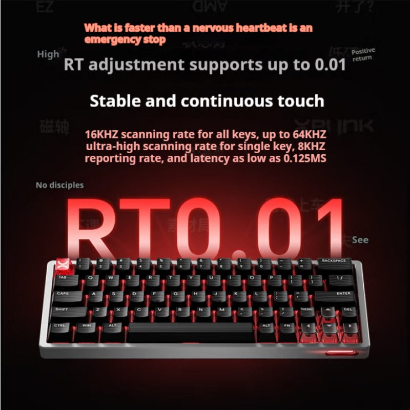 SCYROX Xpunk63 Magnetic Axis Gaming Keyboard 63-Key Wired 8K Polling Full CNC Aluminum