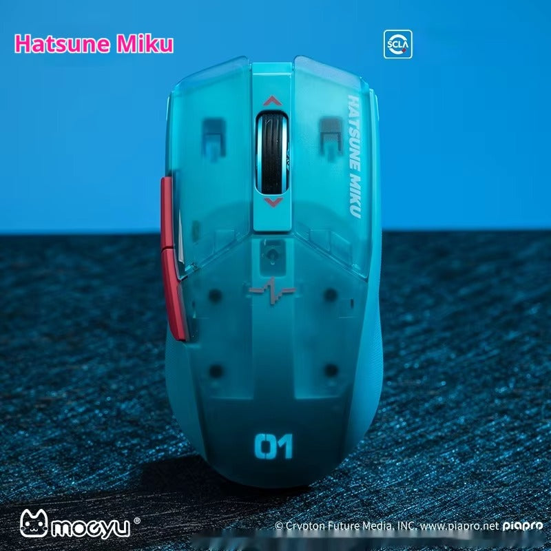 Moeyu Miku Theme Wireless Mouse Esports Heart Series Lightweight Full Function Rgb Lighting