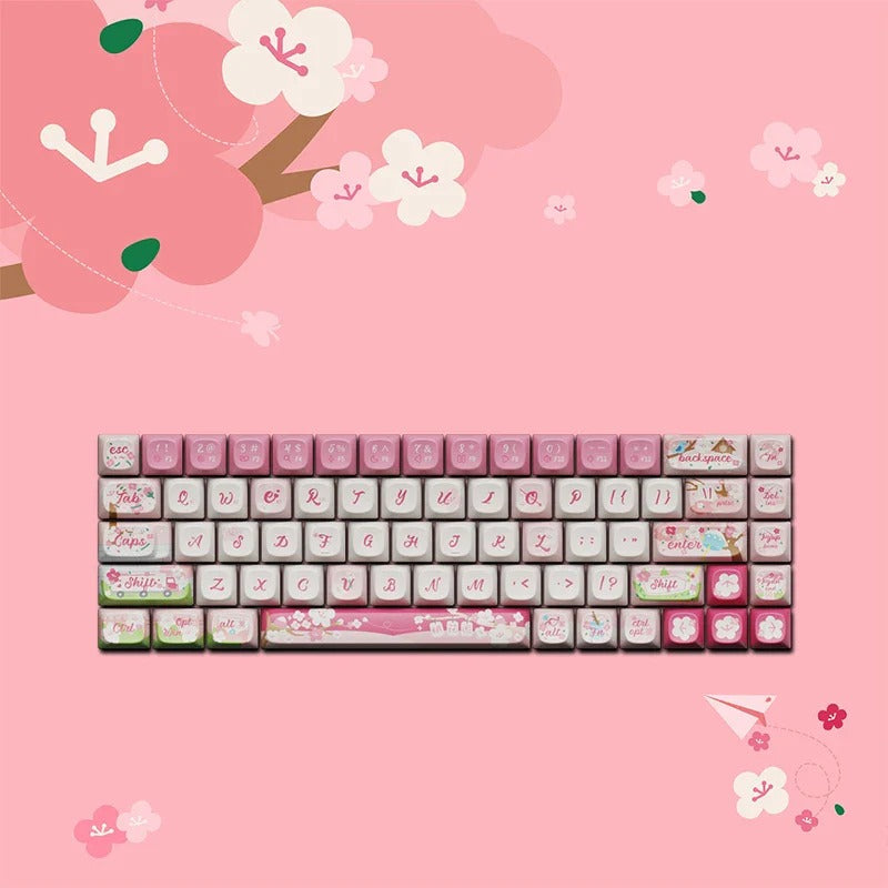68 Tasten Lofree Xiaoqiao Theme Tastatur-Tastenkappen OEM PBT Sublimation Gaming Mechanische Tastatur Zubehör Benutzerdefinierte DIY-Tastenkappe Geschenk