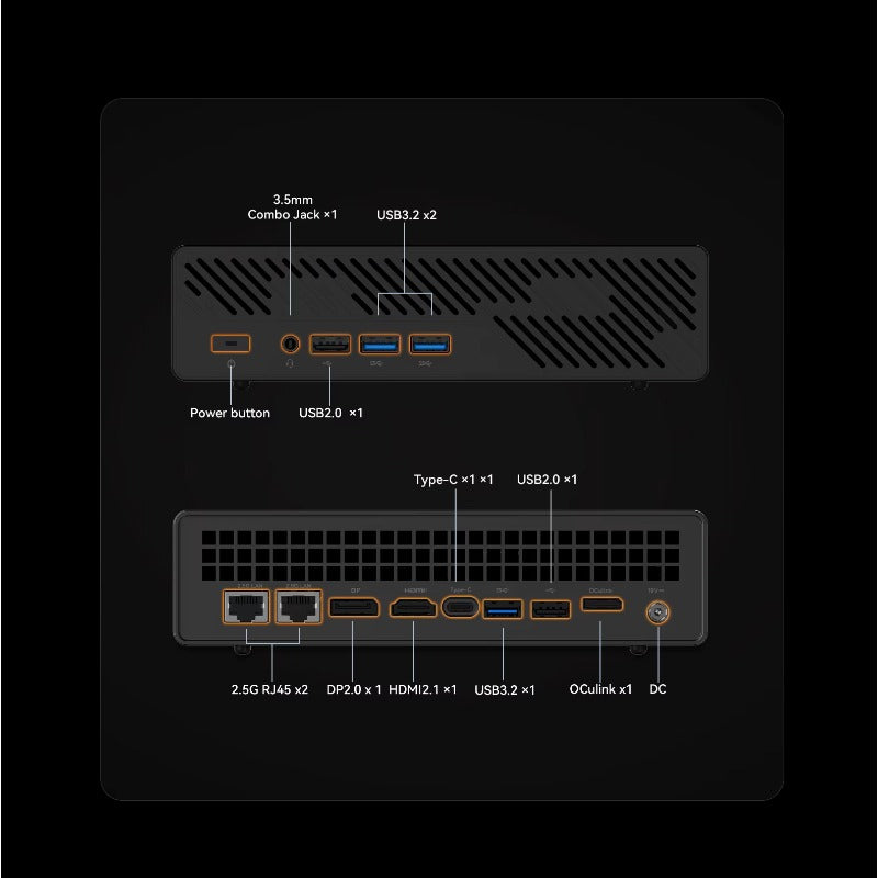 MINISFORUM MS-A1 AMD Gaming Mini-PC Ryzen 9 9950X R7 9700X 4 * NVMe 2 * 2,5G LAN 2 * DDR5 Oculink Leistungsstarke Computer-Workstation WiFi6