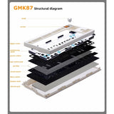 ZUOYA Gmk87 Dichtungsmontiertes Bluetooth 5.1/2.4G/Typ-C Kabelgebundenes mechanisches Tastaturkit mit TFT-Bildschirm für Mac/Win