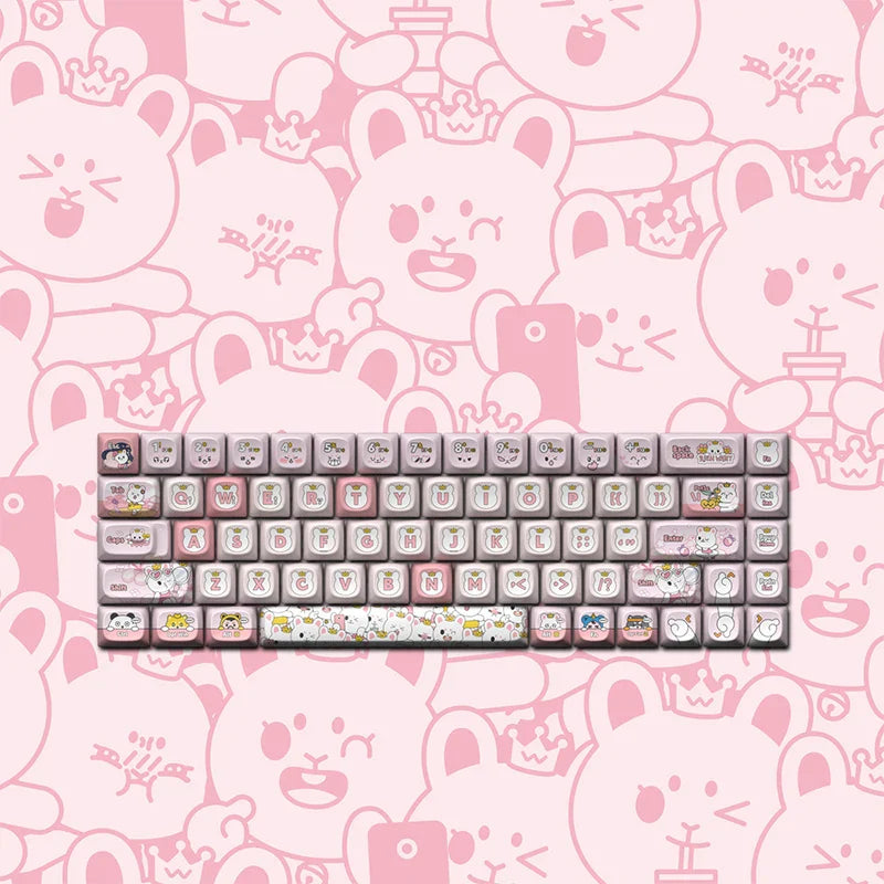 68 Tasten Lofree Xiaoqiao Theme Tastatur-Tastenkappen OEM PBT Sublimation Gaming Mechanische Tastatur Zubehör Benutzerdefinierte DIY-Tastenkappe Geschenk