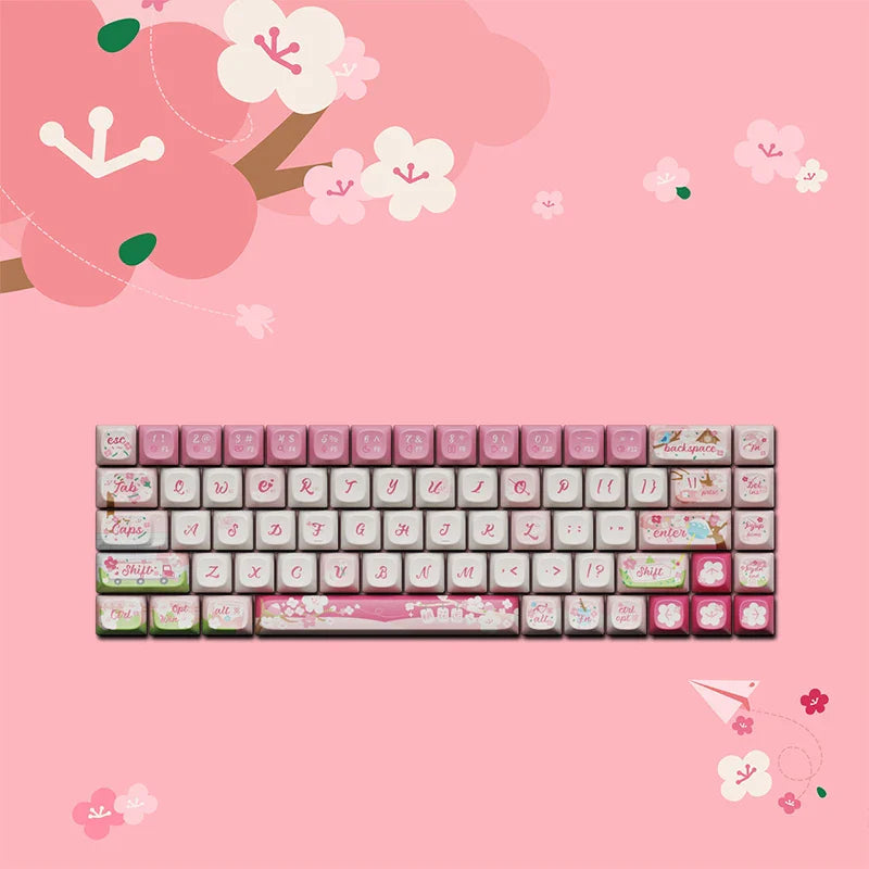 68 Tasten Lofree Xiaoqiao Theme Tastatur-Tastenkappen OEM PBT Sublimation Gaming Mechanische Tastatur Zubehör Benutzerdefinierte DIY-Tastenkappe Geschenk