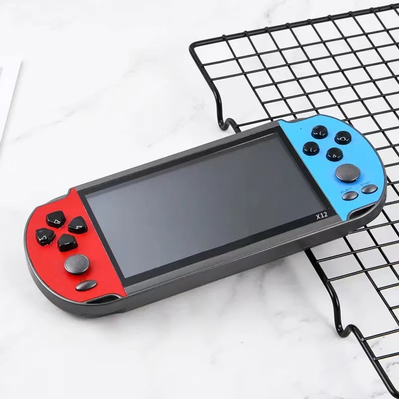 X12 Plus Video-Handheld-Spielekonsole, 7,0-Zoll-HD-Bildschirm, tragbarer Audio-Video-Player, klassisches Spielen, integrierte über 10.000 kostenlose Spiele