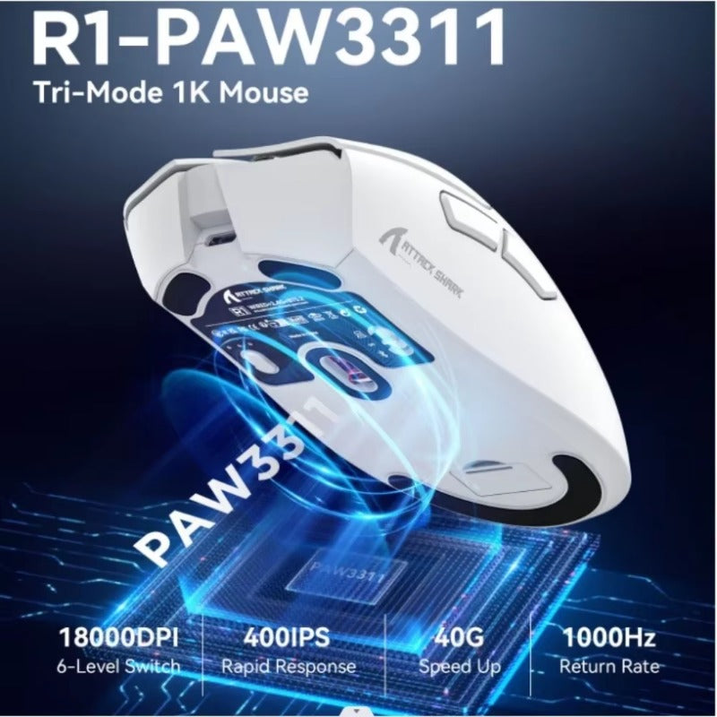Attack Shark R1 Wireless game mouse PAW3311 1KHZ 18000dpi Bluetooth Macro