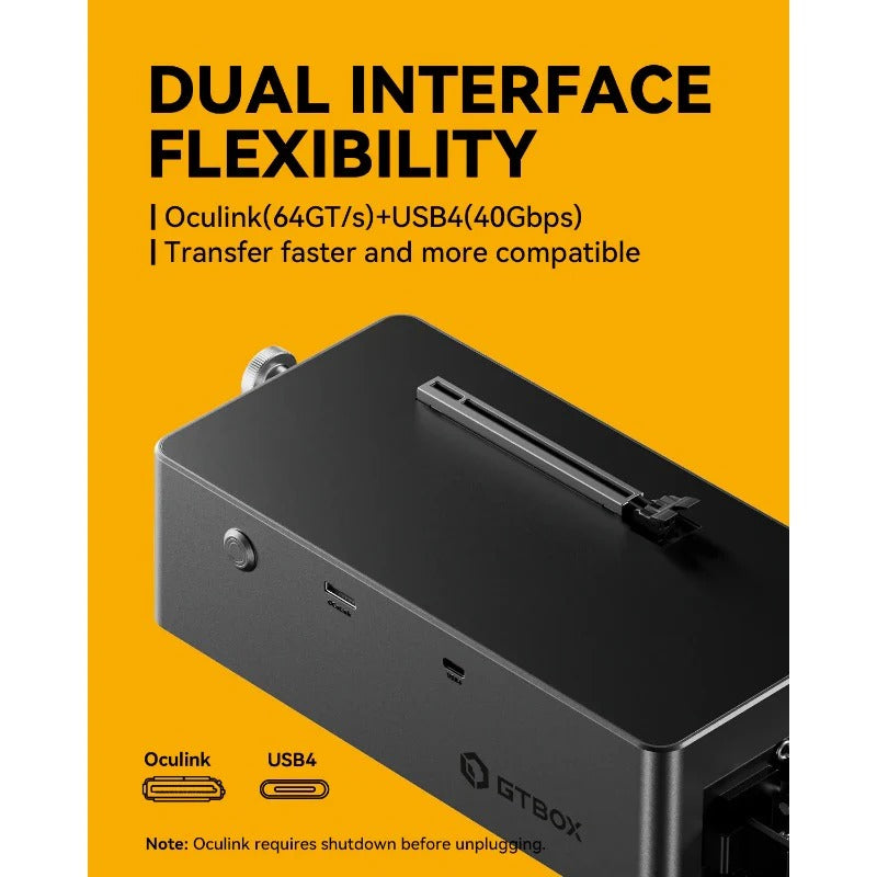 GTBOX G-DOCK EGPU docking station with OCulink Port Built-in Huntkey 800W Power Supply Supports TGX interface hot-swap(No Graphics Card)