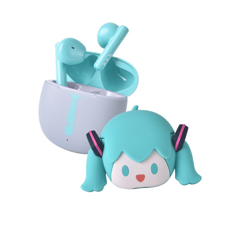Hatsune Miku Wireless Bluetooth Earbuds Set Silicone Protective Cover Semi-In-Ear