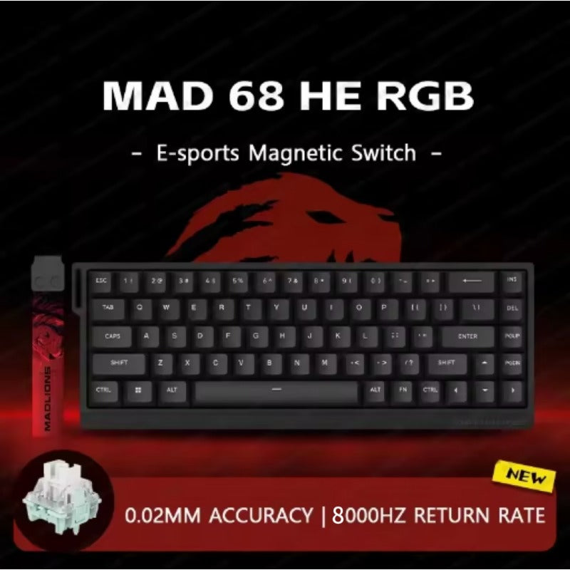 Madlions Mad60/68 HE Mechanical Keyboard Magnetic Switch Wired Hot Swap 8K Polling Rate