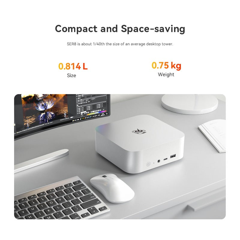 Beelink SER8 8845HS Mini PC AMD Ryzen 7 8 core 16 thread AI PC up to 256GB DDR5 5600MHz