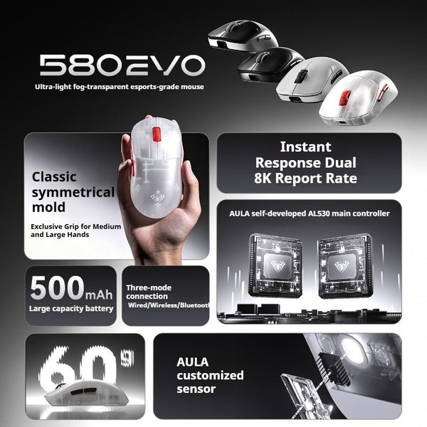 AULA SC580EVO Wireless Gaming Mouse Dual 8K – Minixpc