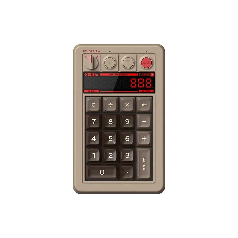 8BitDo Retro Mechanical Keyboard Supports Calculator Mode Bluetooth/2.4G/Wired Led Display for Windows and Android Customized