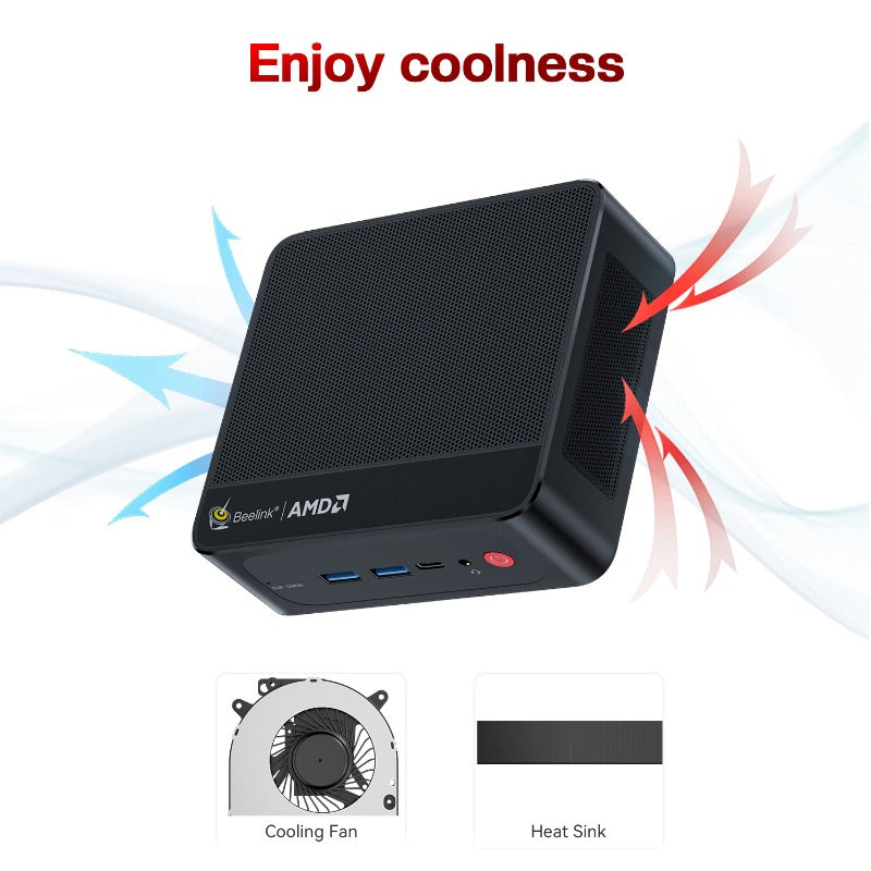 Beelink Ser5 Pro Mini-PC AMD Ryzen 7 5850U unterstützt 4K 16+500G