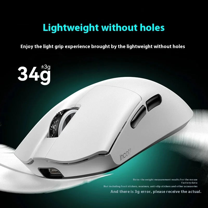 Incott 029 Wireless Three Mode 8K Bluetooth Gaming Mouse PAW3395 Light Weight Gasket Ergonomics
