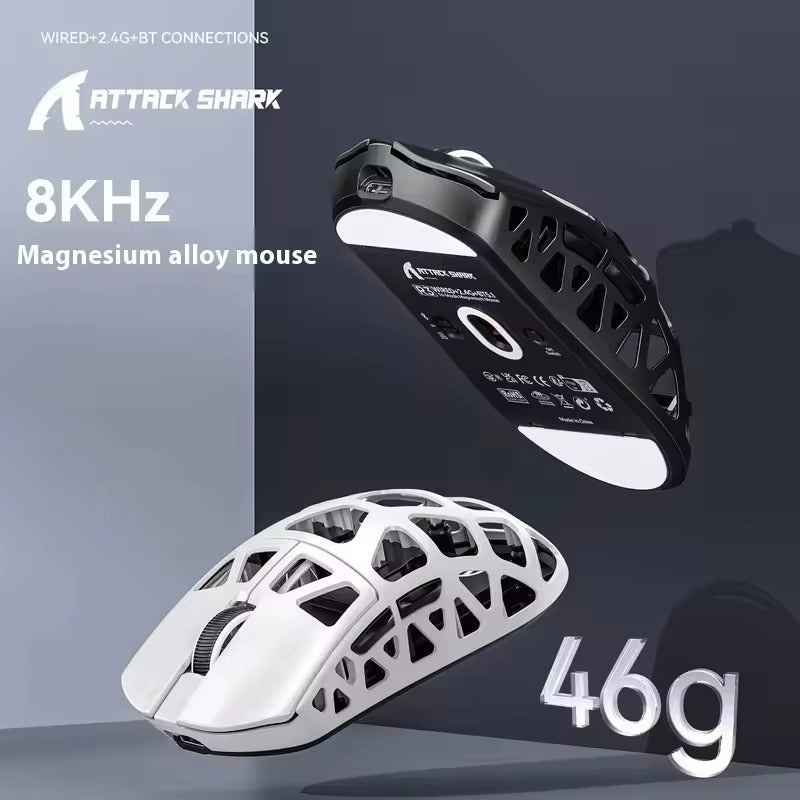 Attack Shark R3 Wireless Game mouse Magnesium Alloy Mouse Lightweight PAW3395 Tri Mode Bluetooth E-Sports