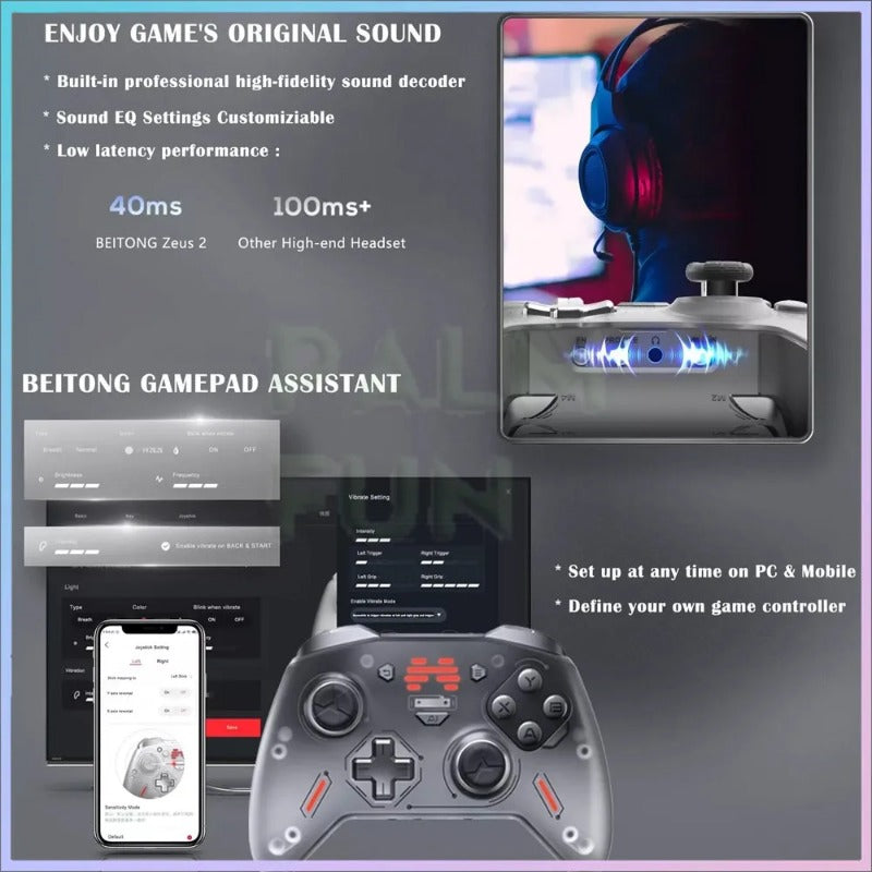 BEITONG Zeus 2 Wireless Bluetooth Optical Micro Switches Hall Joystick Elite Game Controller