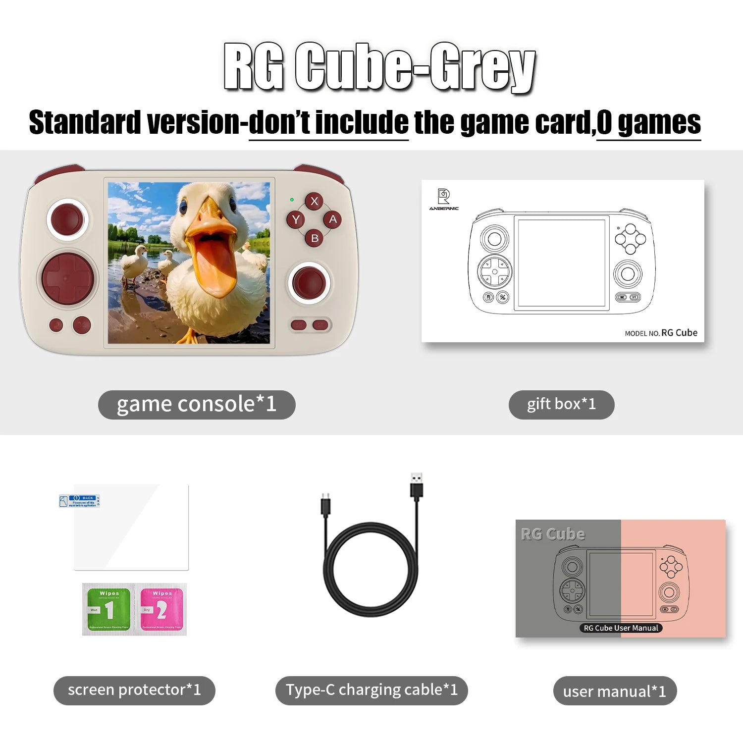 ANBERNIC RG Cube Retro Handheld Game Console Android 13 Unisoc T820 3.95 Inch IPS Screen Hall Joystick RGB lighting effect