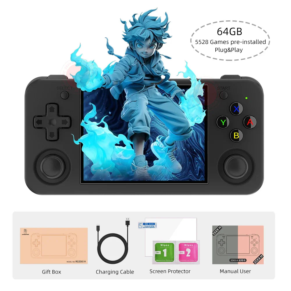 ANBERNIC RG35XX H Handheld Retro Game Console Playing Video Games 3.5-inch IPS 640*480 Screen