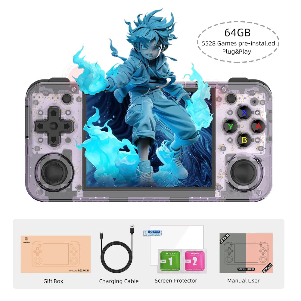 ANBERNIC RG35XX H Handheld Retro Game Console Playing Video Games 3.5-inch IPS 640*480 Screen