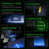 AOKZOE A1 Pro 8 Zoll Handheld-Spielkonsole AMD Ryzen 7 7840U LPDDR5X WiFi 6